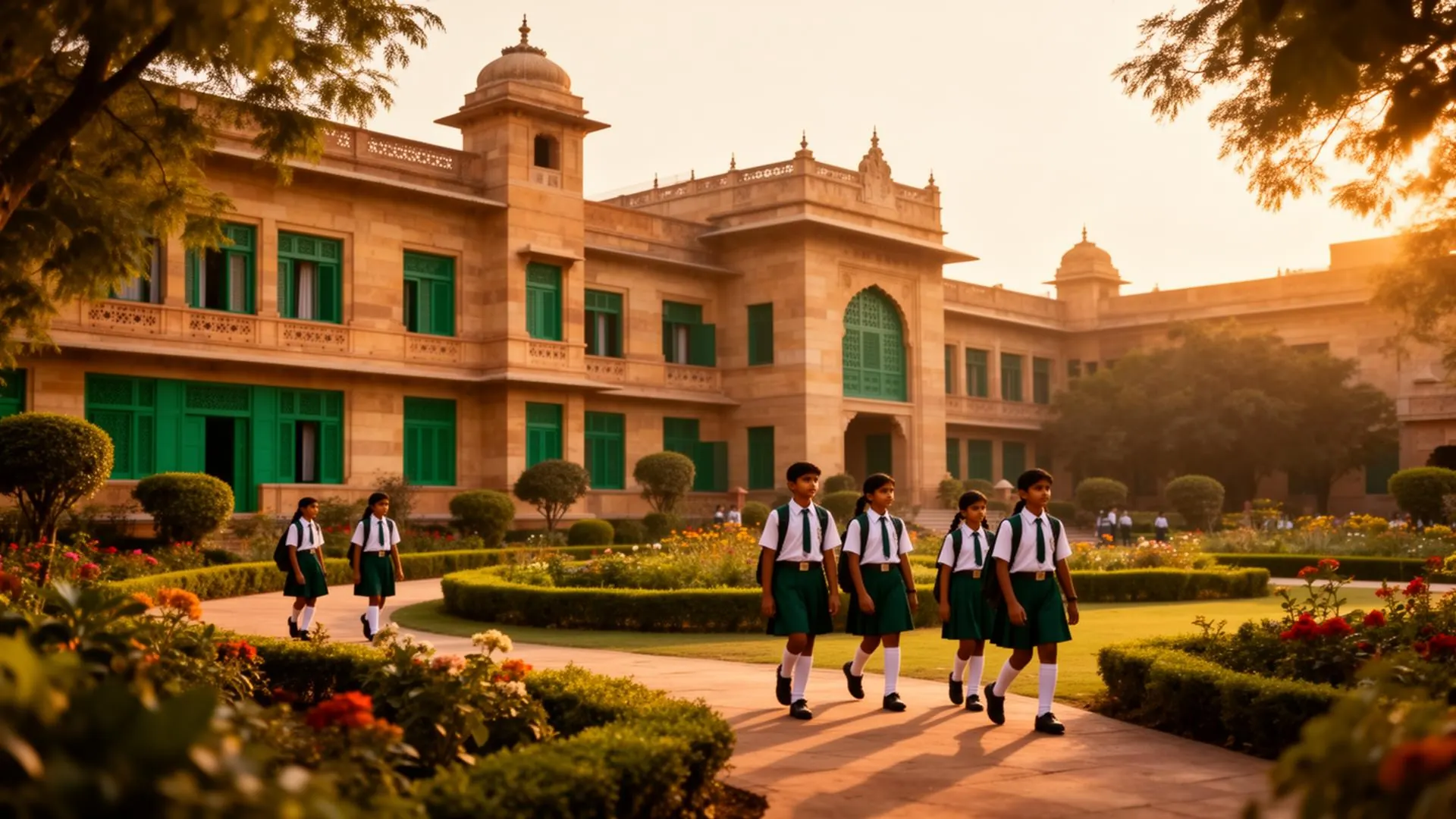 The Mount School campus at golden hour